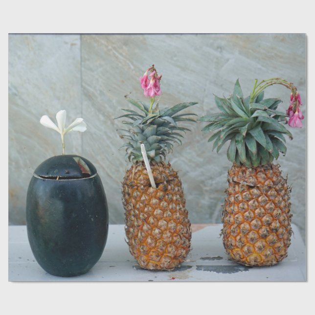 Papel De Regalo piña fresca saludable (Superficie plana)