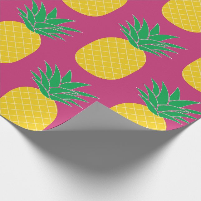 Papel De Regalo Piña rosa Tropical (Esquina)