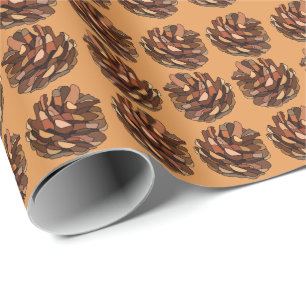 Papel De Regalo Piñas Naturaleza Rústico