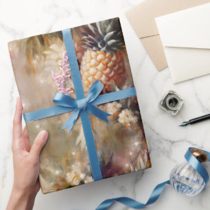 Papel De Regalo Piñas Tropicales Brillan