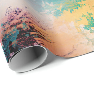 Papel De Regalo Pincel colorido moderno pinceladas pintura abstrac