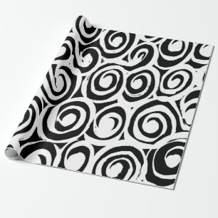 Papel De Regalo Pincel patrón de grunge. Vintage blanco y negro. a