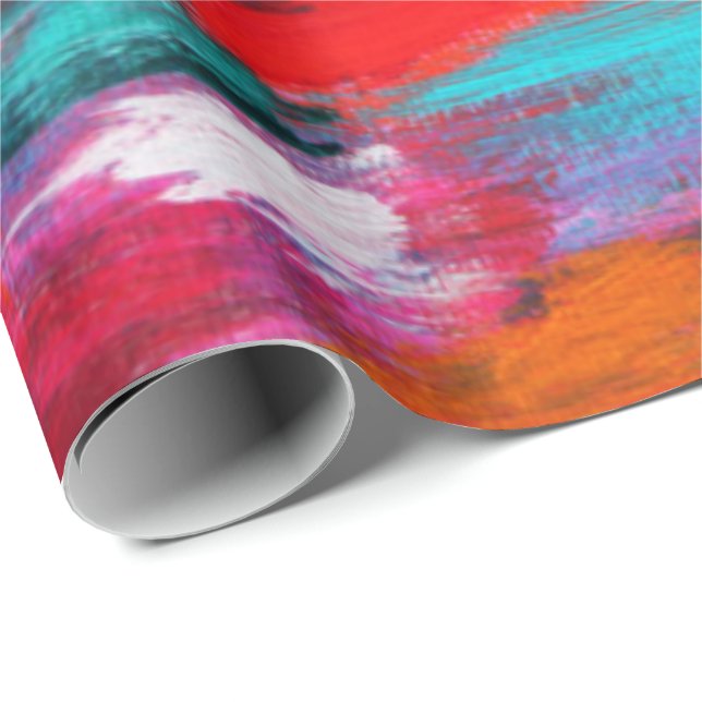 PAPEL DE REGALO PINCELADAS DE PINTURA PATRÓN (Esquina del rollo)