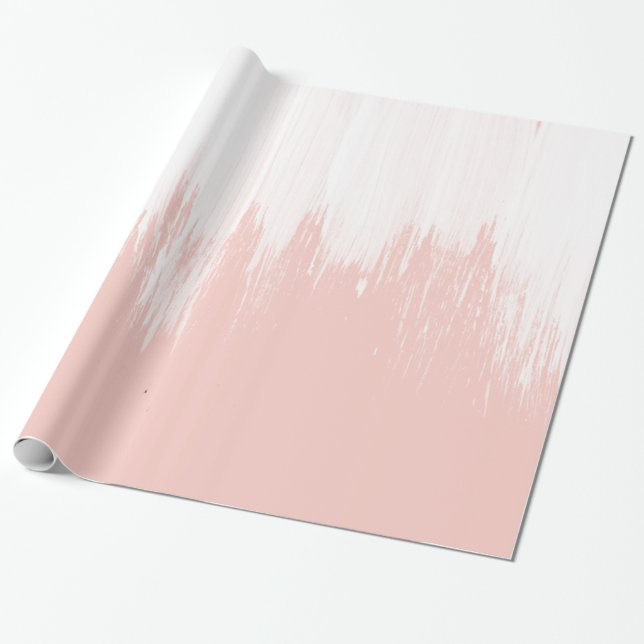 Papel De Regalo Pinceladas rosadas modernas femeninas de la (Desenrollado)