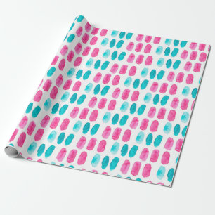 Papel De Regalo Pinceles de color rosa azul. Patrón de pintura abs