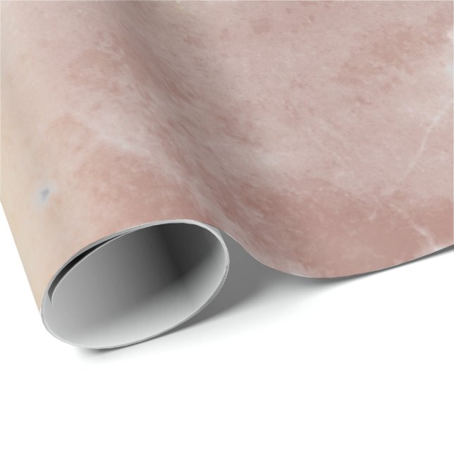 Papel De Regalo Pinceles de Piedra de Mármol de Cobre de Oro Rosa (Esquina del rollo)