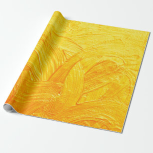 Papel De Regalo Pinceles y curvas de fondo abstracto de oro