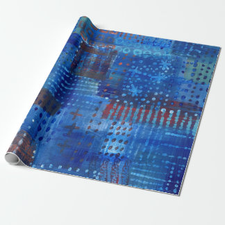Papel De Regalo Pinchazo azul índigo sashiko Boro Art