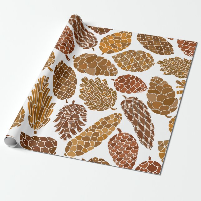 Papel De Regalo Pine cones seamless pattern (Desenrollado)
