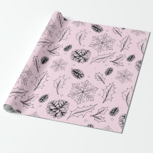 Papel De Regalo Pine Corn Sale copos de nieve de árbol de temporad