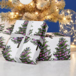 Papel De Regalo Pine Green Christmas Tree con luces moradas<br><div class="desc">Moderno Watercolor Invierno Pino Verde Árbol De Navidad Con Luces Púrpura Papel Acondicionado.</div>