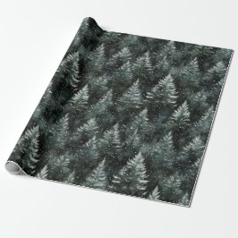 Papel De Regalo Pine Green Trees Christmas