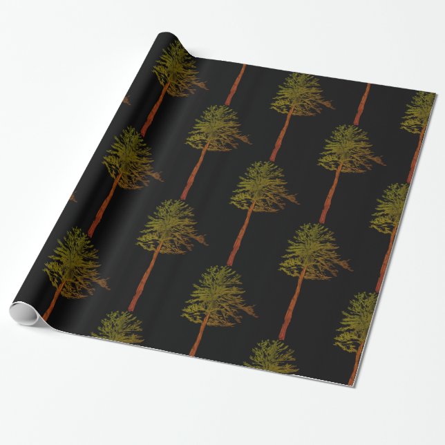 Papel De Regalo Pine Trees  (Desenrollado)