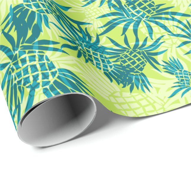 Papel De Regalo Pineapple Camo Hawai Tropical (Esquina del rollo)
