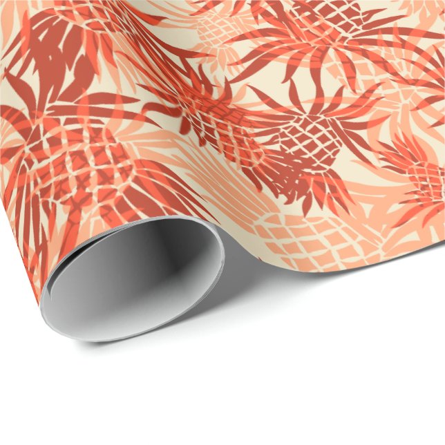 Papel De Regalo Pineapple Camo Hawai Tropical (Esquina del rollo)