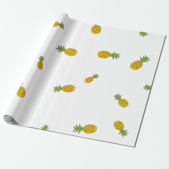 Papel De Regalo Pineapple lindo fondo de patrón sin costura. Vinta (Desenrollado)