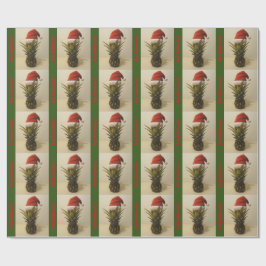 Papel De Regalo Pineapple Santa Hawaiian Mele Kalikima Gift Wrap