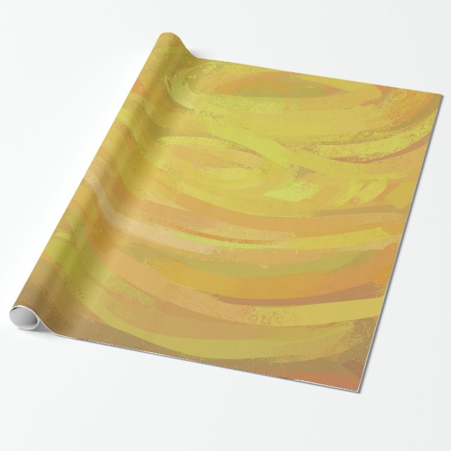 Papel De Regalo Pineapple Yellow Swirl (Desenrollado)