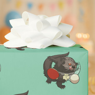 Papel De Regalo Ping Pong Binturong Table Tennis Player Bearcat