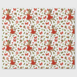 Papel De Regalo Ping Pong Navidad Temático para Amantes de Gatos S
