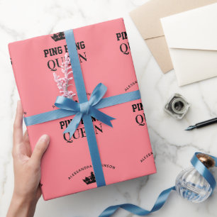 Papel De Regalo Ping Pong Queen Name personalizado