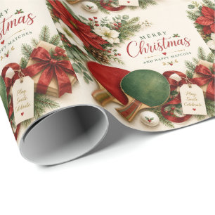 Papel De Regalo Ping pong tema de Navidad
