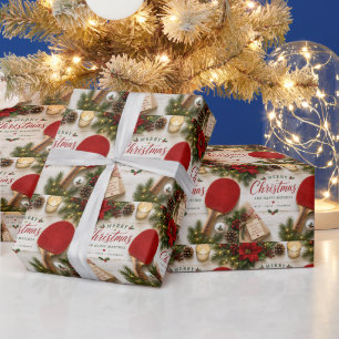 Papel De Regalo Ping pong tema de Navidad