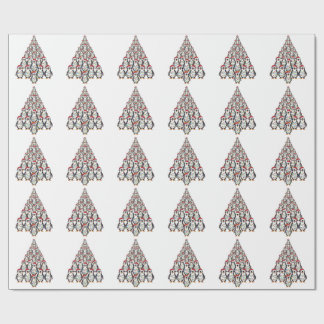 Papel De Regalo Pinguino Árbol de Navidad Sombrero de Santa Luces