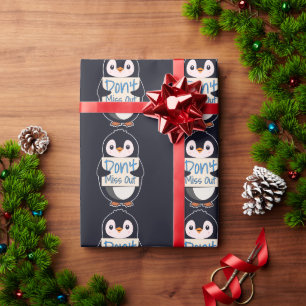Papel De Regalo Pingüino con Letrero Motivacional - No te Pierdas