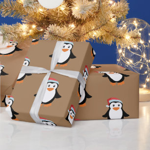 Papel De Regalo Pingüino de Collage personalizado - Navidades dive
