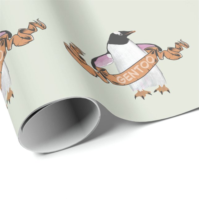 Papel De Regalo Pingüino de Gentoo (Esquina del rollo)