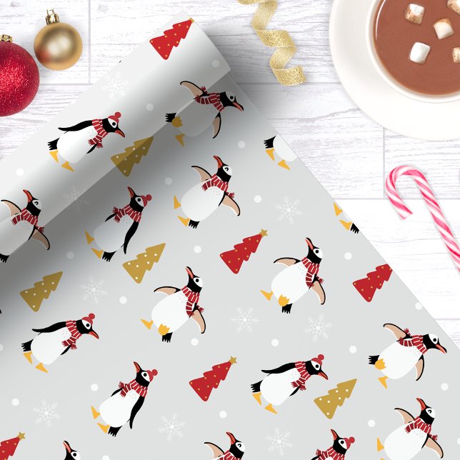 Papel De Regalo Pinguino de Navidad de Invierno Adorable (Subido por el creador)
