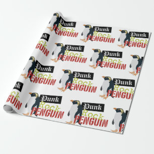 Papel De Regalo Pingüino de Rock Punk