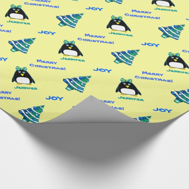 Papel De Regalo Pingüino | Entrega de Navidades de nombres persona (Esquina)