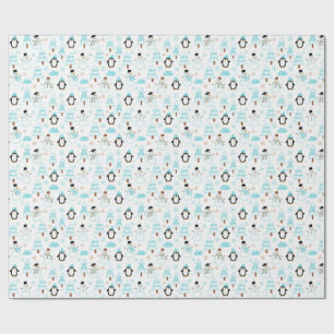 Papel De Regalo pingüino invierno muñeco de nieve