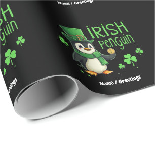 Papel De Regalo Pingüino Irlandés Una Afortunada Mezcla de Diversi