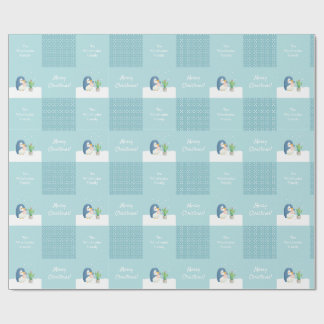 Papel De Regalo Pingüino Jardinero de Nieve Invernal