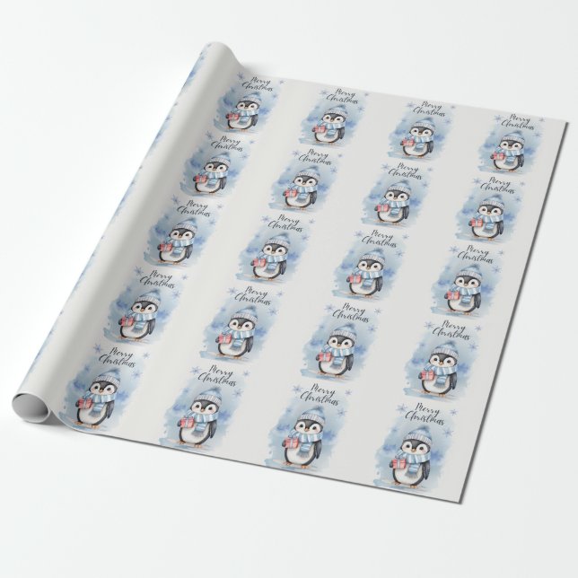 Papel De Regalo "Pingüino lindo 2" (Desenrollado)