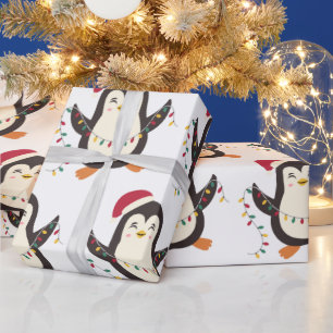 Papel De Regalo Pingüino navidad