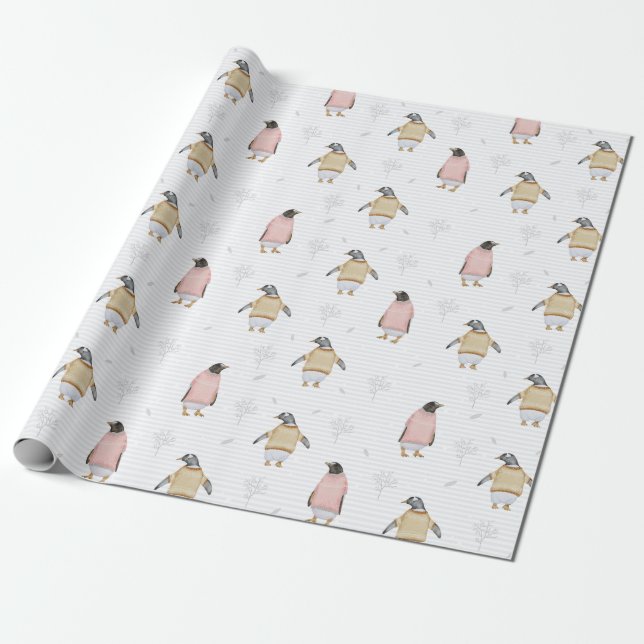 Papel De Regalo Pingüinos (Desenrollado)