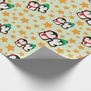 Papel De Regalo Pingüinos adorables con Gorra y sin manchas