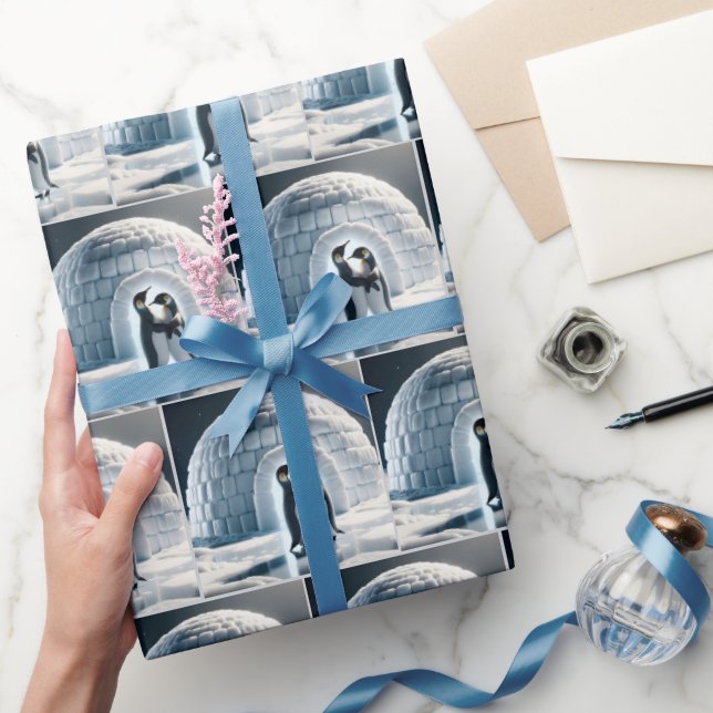 Papel De Regalo Pingüinos bailando lento (Regalar)