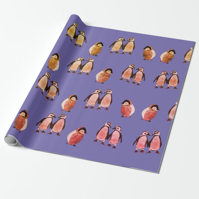 Papel De Regalo Pingüinos Bebés (Desenrollado)