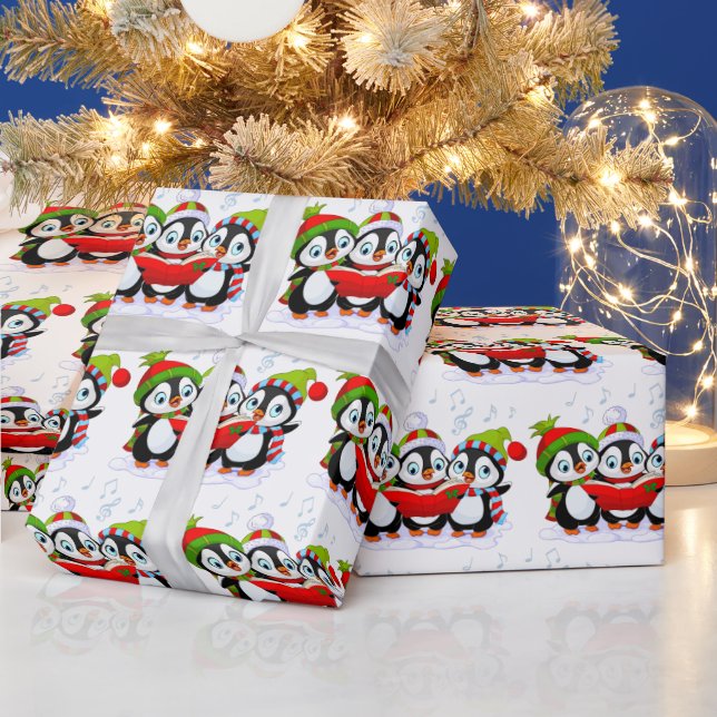 Papel De Regalo Pingüinos Cantores  (Vacaciones)
