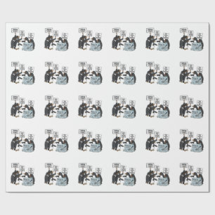 Papel De Regalo Pingüinos contra aranceles anti Trump