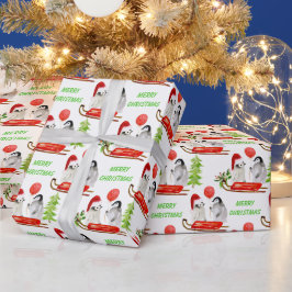 Papel De Regalo Pingüinos de acuarela de Navidades cutáneos