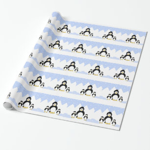 Papel De Regalo Pingüinos de dibujos animados en el Ártico