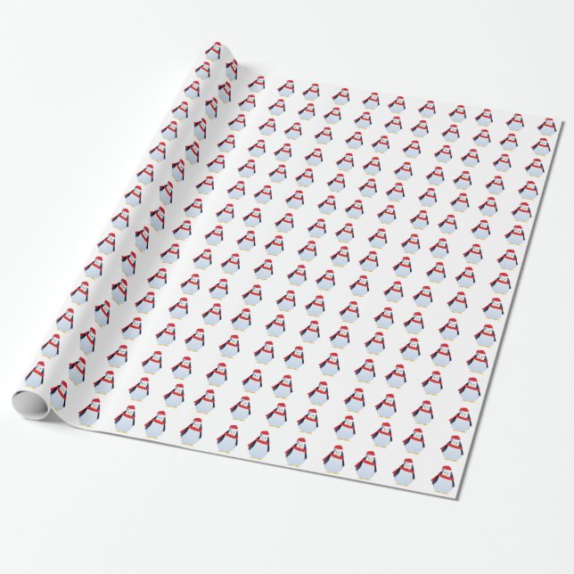 Papel De Regalo Pingüinos del navidad (Desenrollado)