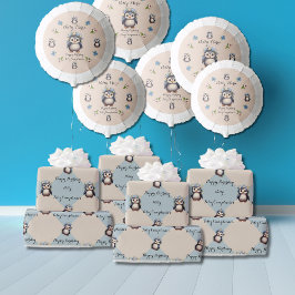 Papel De Regalo Pingüinos guapos para Chica Bilingüe feliz cumplea