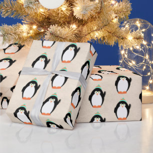 Papel De Regalo Pingüinos navidades
